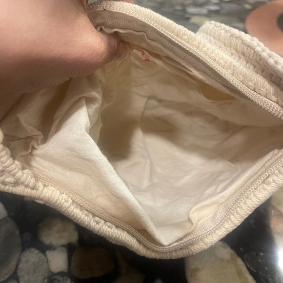 Handmade Macrame Shoulder Bag Boho Hippie Knit Woven Ivory Crossbody​ - Picture 6 of 6